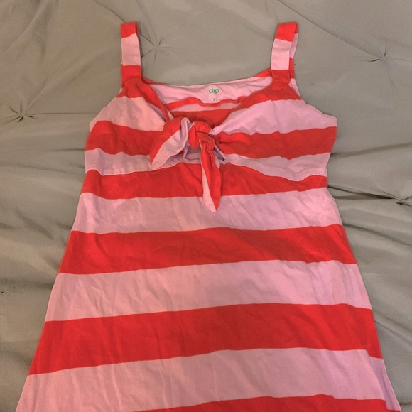Red & Pink Striped Maxi Dress - EUC Size XS - Picture 3 of 6